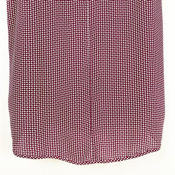 Loft Sleeveless Long Oversized Blouse Modest Red Cream Womens Size Medium - Picture 10 of 11